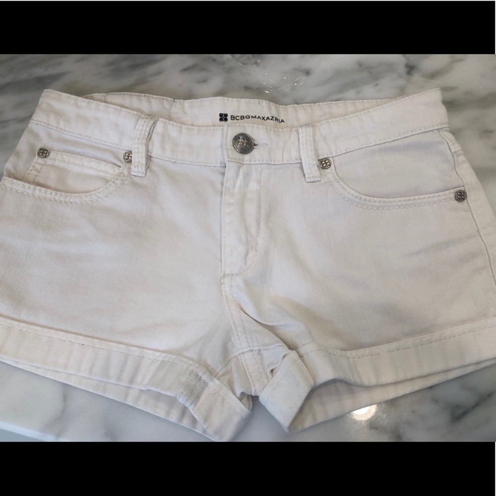 BCBG White Jean shorts